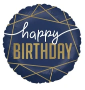 Happy Birthday Blue Foil Balloon - image №1