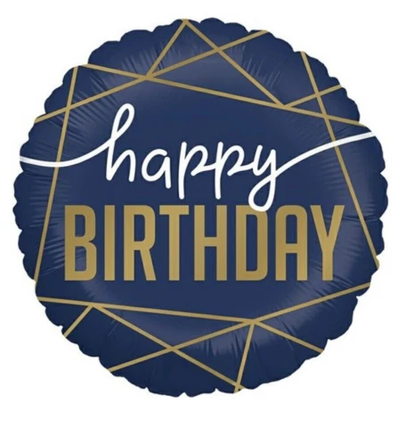 18" Happy Birthday Blue Foil Balloon