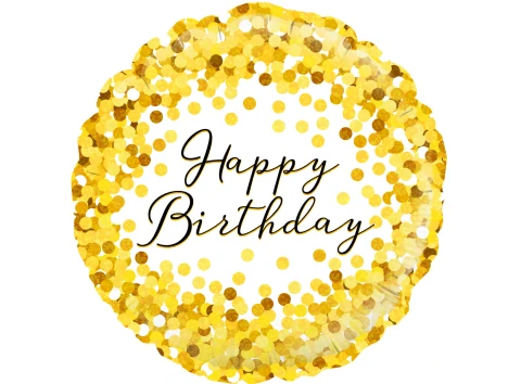 18" Happy Birthday Gold Sparkle Foil Balloon