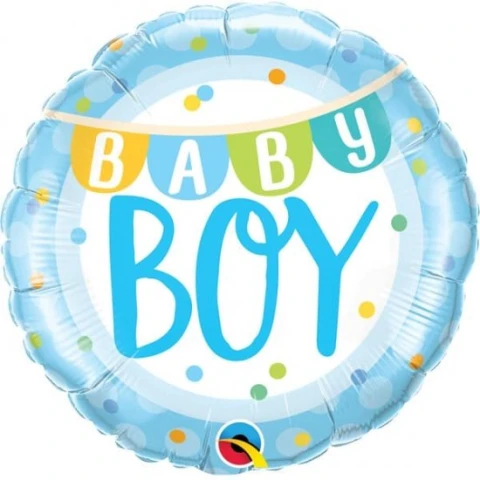 18" Baby Boy Colourful Foil Balloon