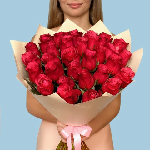 35 Premium Hot Pink Roses